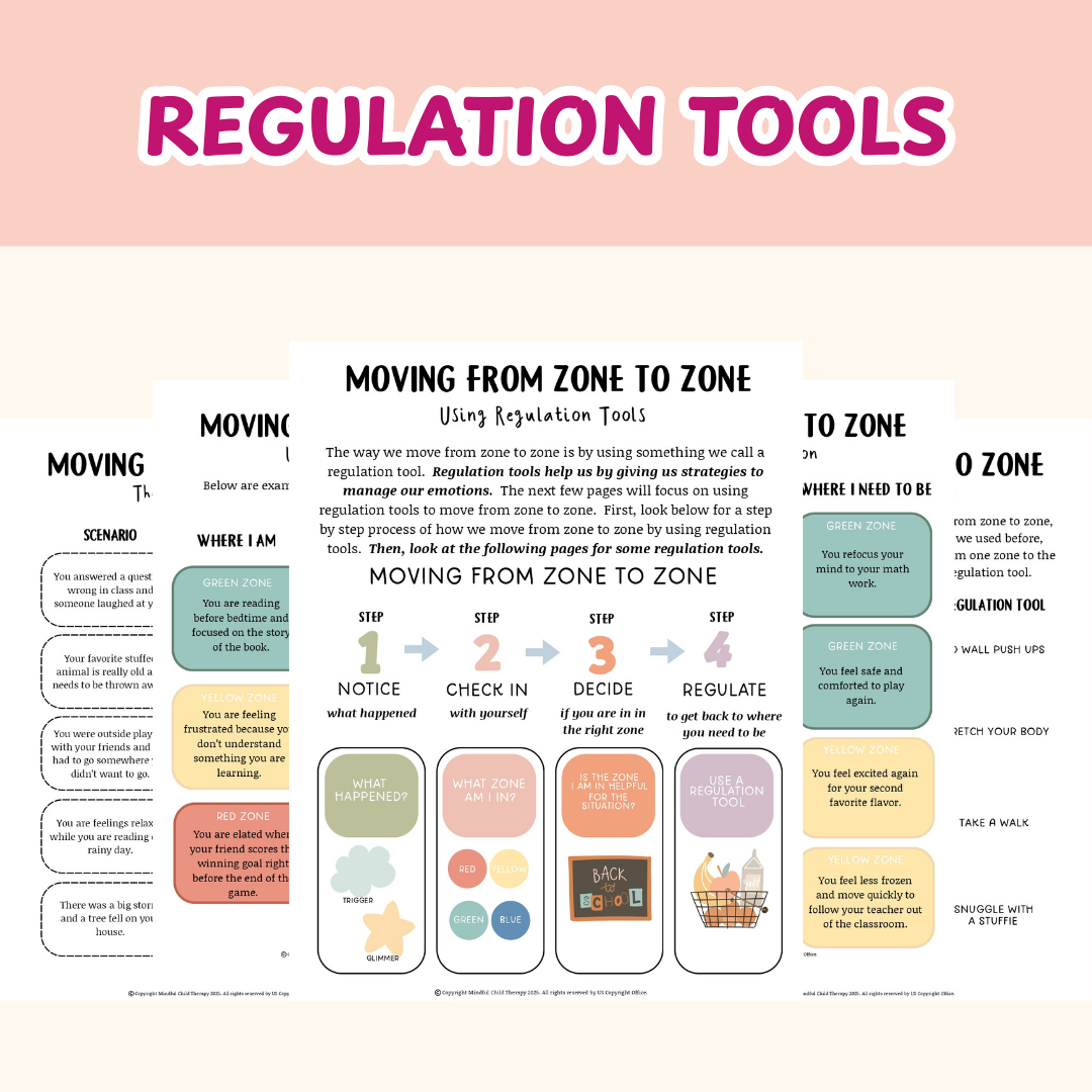 Zones of Regulation, Zones of Regulation Cards for Kids, Calming Corner Printable, SEL Classroom Tool, Montessori Calm Down Kit