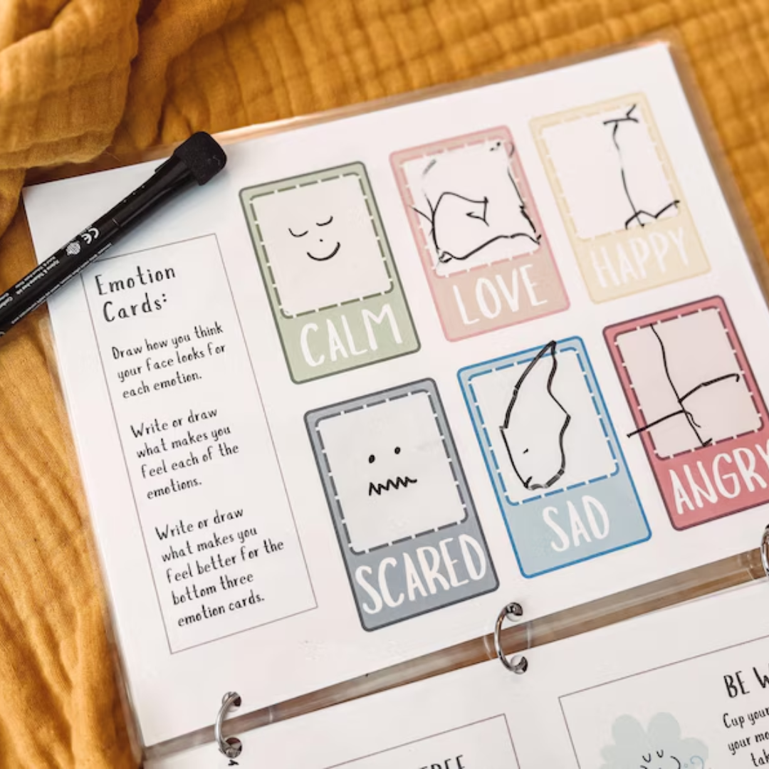 Calm Down Workbook, Calming Corner Tool Kit for Kids, Regulation for Toddlers and Preschool, Learn Feelings and Emotions