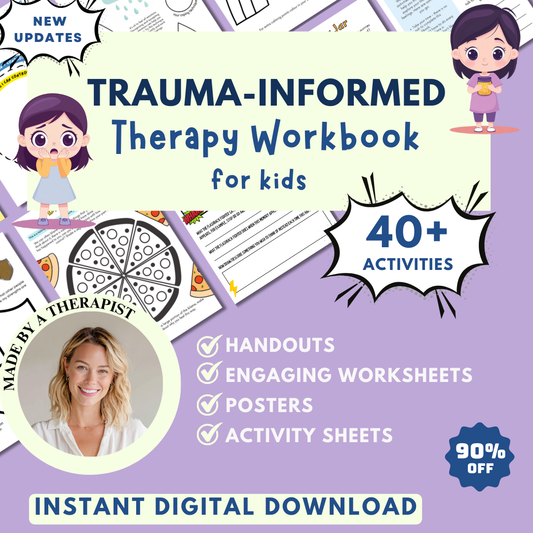 Trauma for Kids, Trauma Worksheets for Children, Kids Trauma Therapy & Processing, Informed Care, Safety Plan