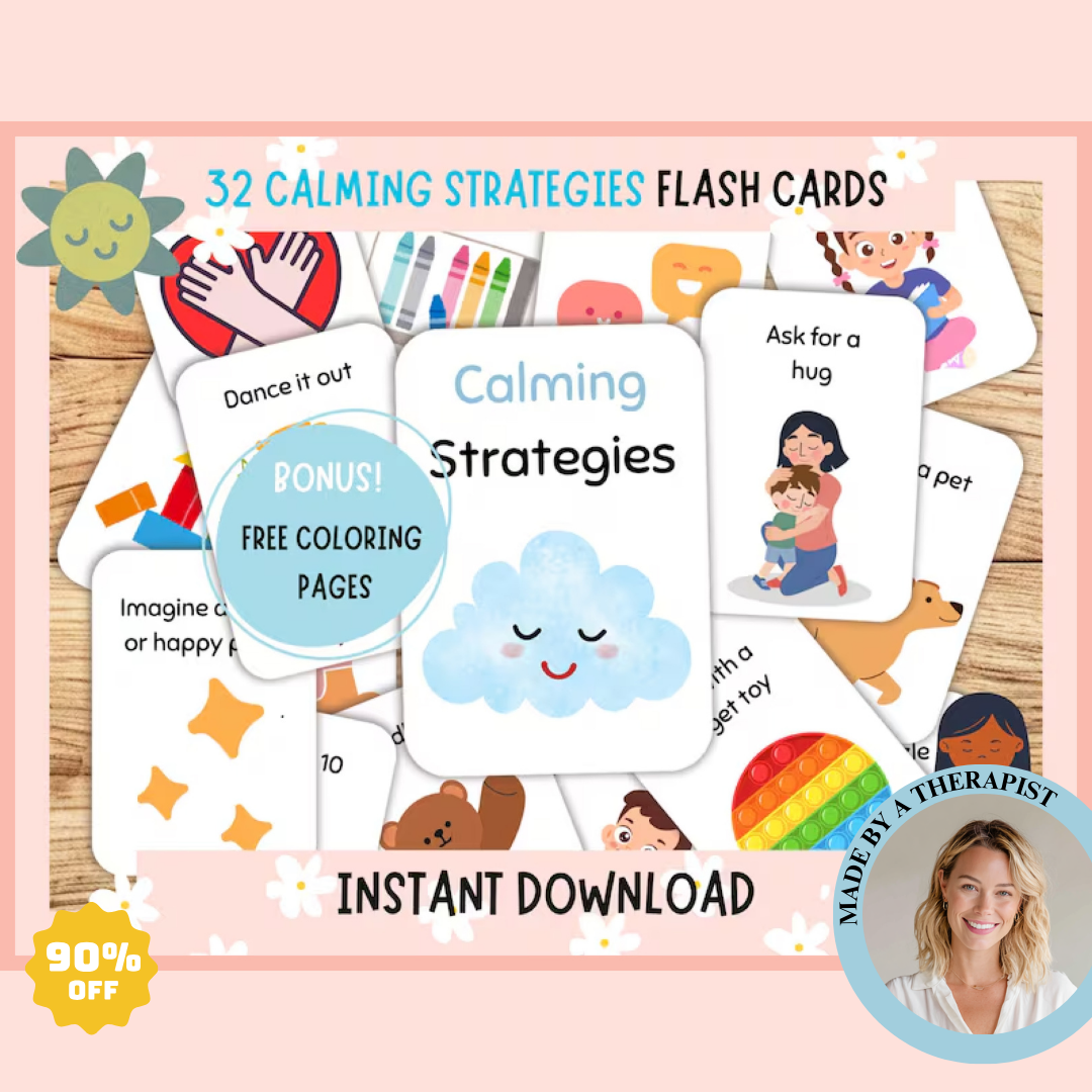 32 Pages Calming Strategy Cards for Kids, Mindfulness & Coping Skills, Emotional Regulation, Anxiety Relief, Social Emotional Learning