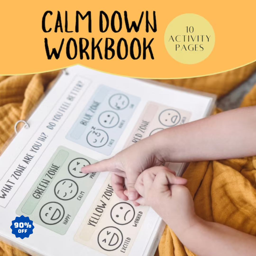 Calm Down Workbook, Calming Corner Tool Kit for Kids, Regulation for Toddlers and Preschool, Learn Feelings and Emotions