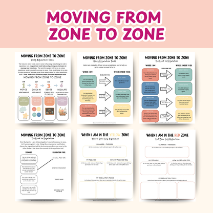 Zones of Regulation, Zones of Regulation Cards for Kids, Calming Corner Printable, SEL Classroom Tool, Montessori Calm Down Kit