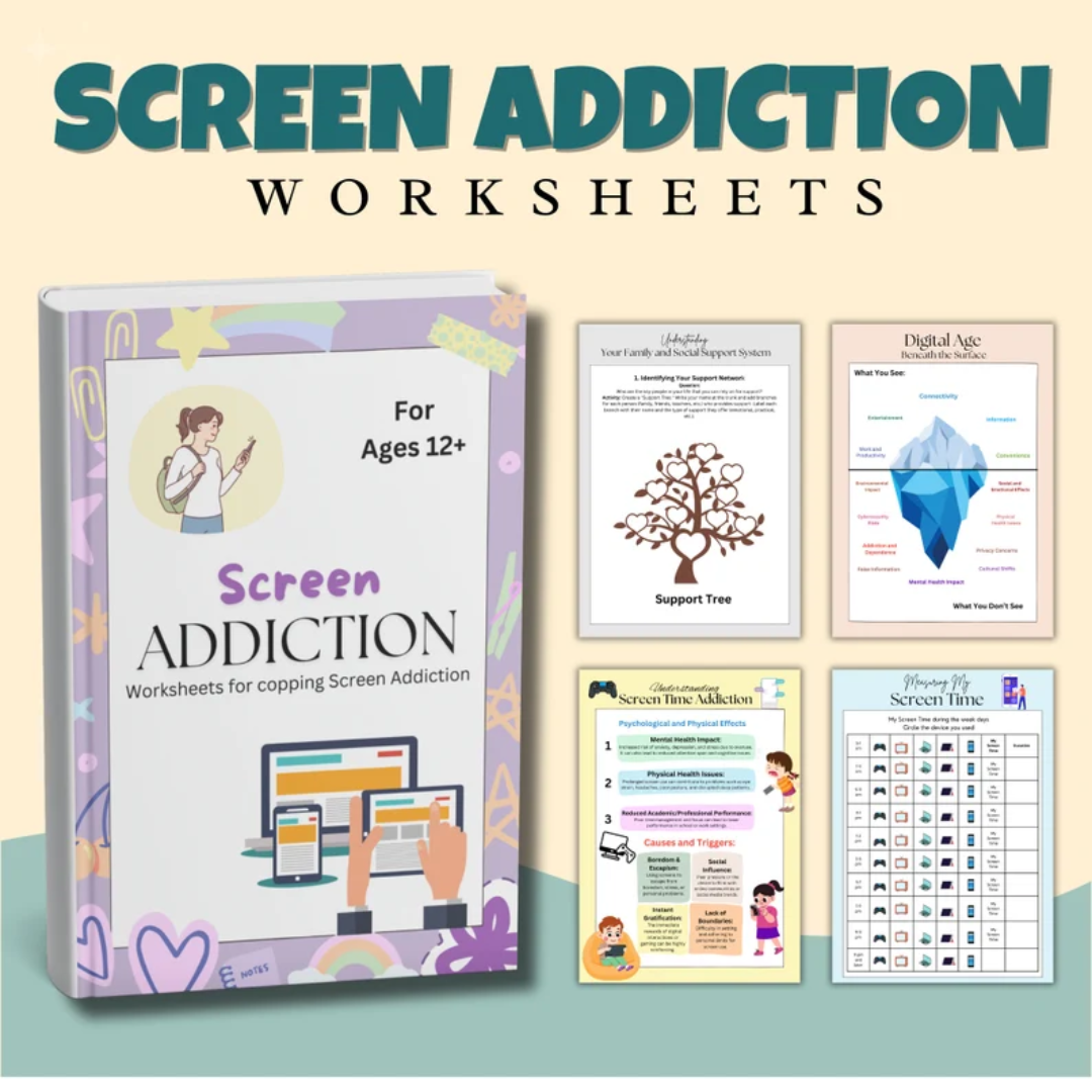Teen Therapy Mega Bundle, Mental Health Tools, Therapy Worksheets, Digital Therapy Bundle, Self-Care Activities