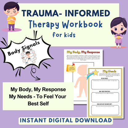 Trauma for Kids, Trauma Worksheets for Children, Kids Trauma Therapy & Processing, Informed Care, Safety Plan
