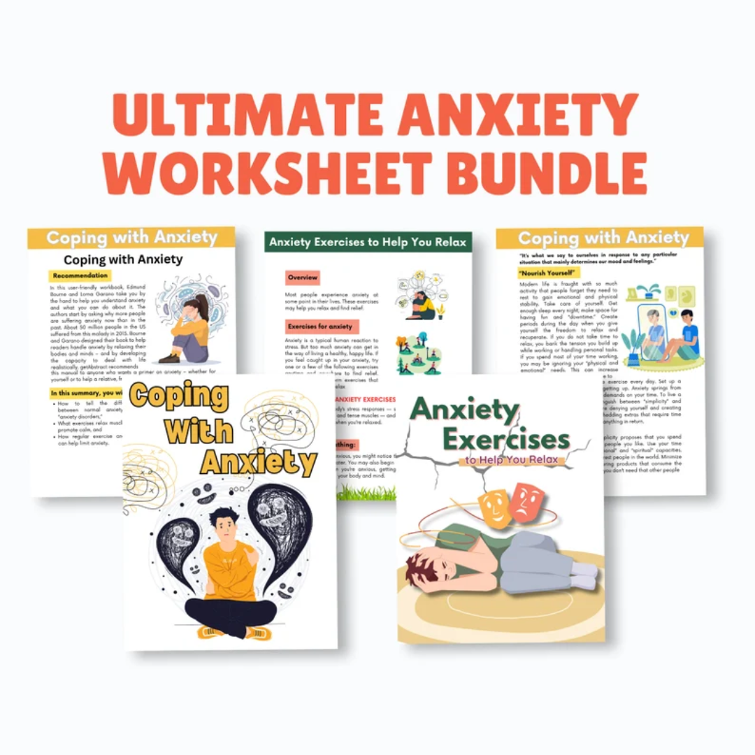 Teen Therapy Mega Worksheet Bundle, Therapy Workbook, Therapist Journal Anxiety, Psychology Kids Mental Health, Teenagers Coping Skills, GAD