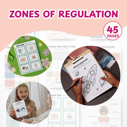 Zones of Regulation, Zones of Regulation Cards for Kids, Calming Corner Printable, SEL Classroom Tool, Montessori Calm Down Kit