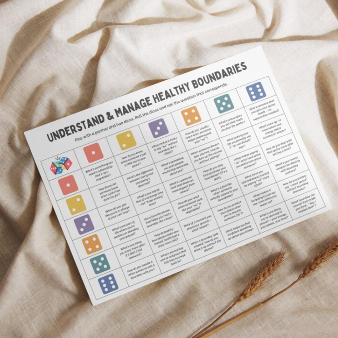 School Counseling Dice Game for Teens, Youth Group Therapy Game, Therapeutic Table Talk Questions for Anxiety, Depression, Emotions, Anger