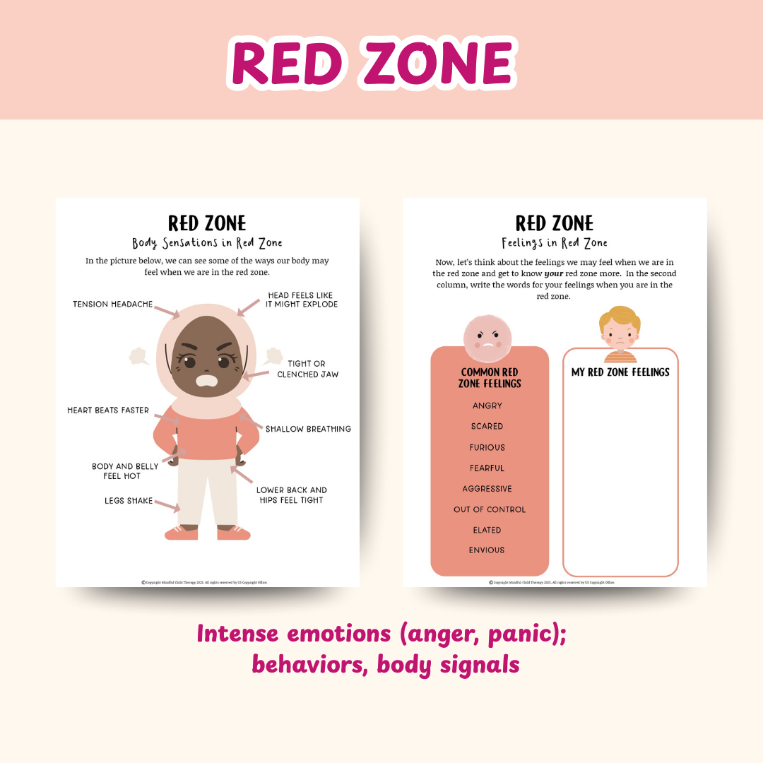 Zones of Regulation, Zones of Regulation Cards for Kids, Calming Corner Printable, SEL Classroom Tool, Montessori Calm Down Kit