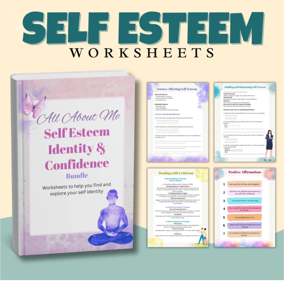 Teen Therapy Mega Bundle, Mental Health Tools, Therapy Worksheets, Digital Therapy Bundle, Self-Care Activities