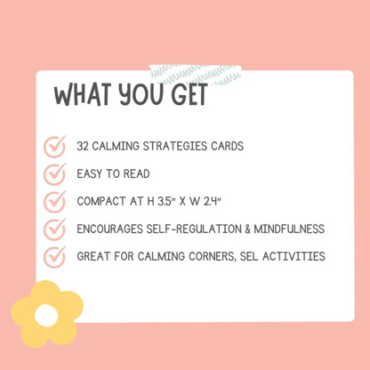 32 Pages Calming Strategy Cards for Kids, Mindfulness & Coping Skills, Emotional Regulation, Anxiety Relief, Social Emotional Learning