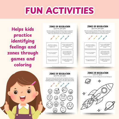 Zones of Regulation, Zones of Regulation Cards for Kids, Calming Corner Printable, SEL Classroom Tool, Montessori Calm Down Kit